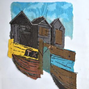 Wooden huts and boats